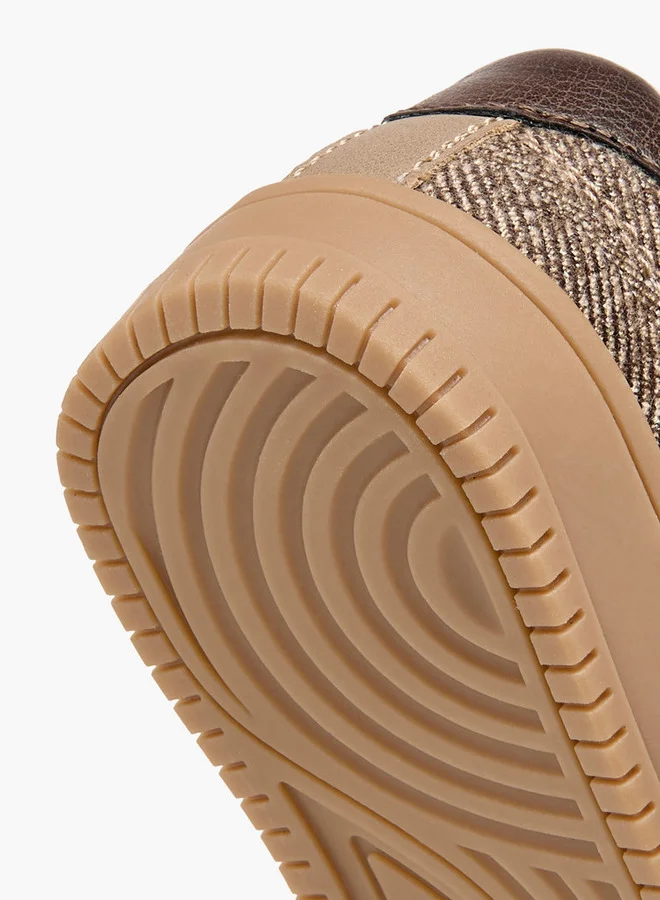 JUNIORS Panelled Sneakers with Hook and Loop Closure