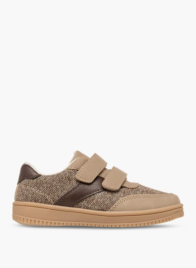 JUNIORS Panelled Sneakers with Hook and Loop Closure