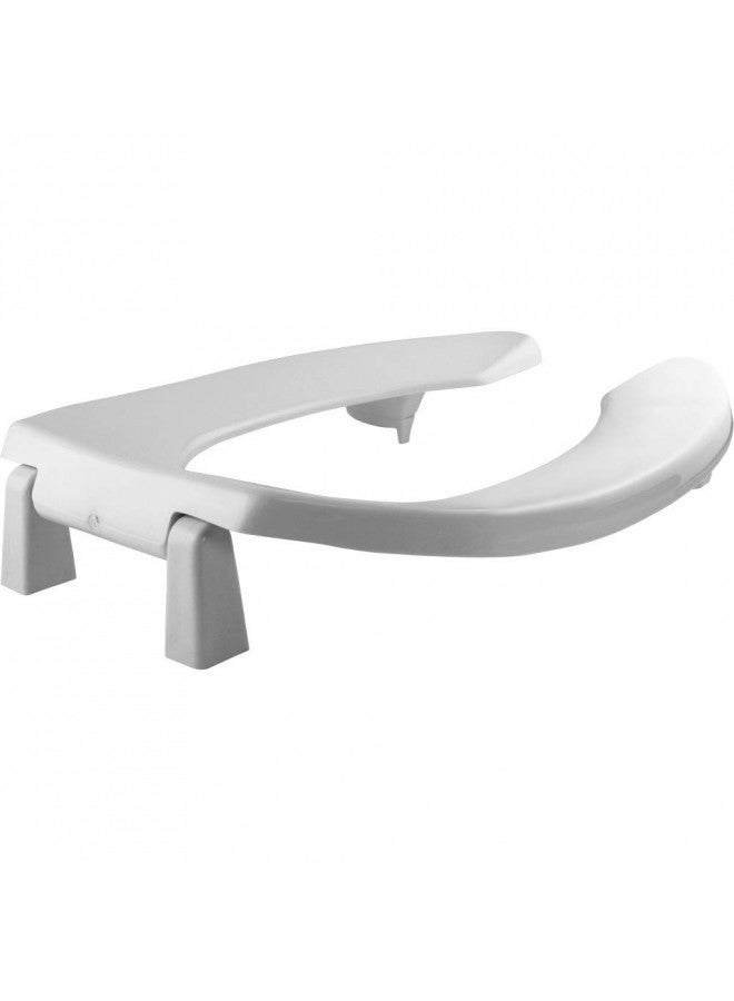 Bemis BEMIS 2L2155T 000 Medic-Aid 2" Lift Raised Open Front Plastic Toilet Seat, ELONGATED, Long Lasting Solid Plastic, White  - Image 1