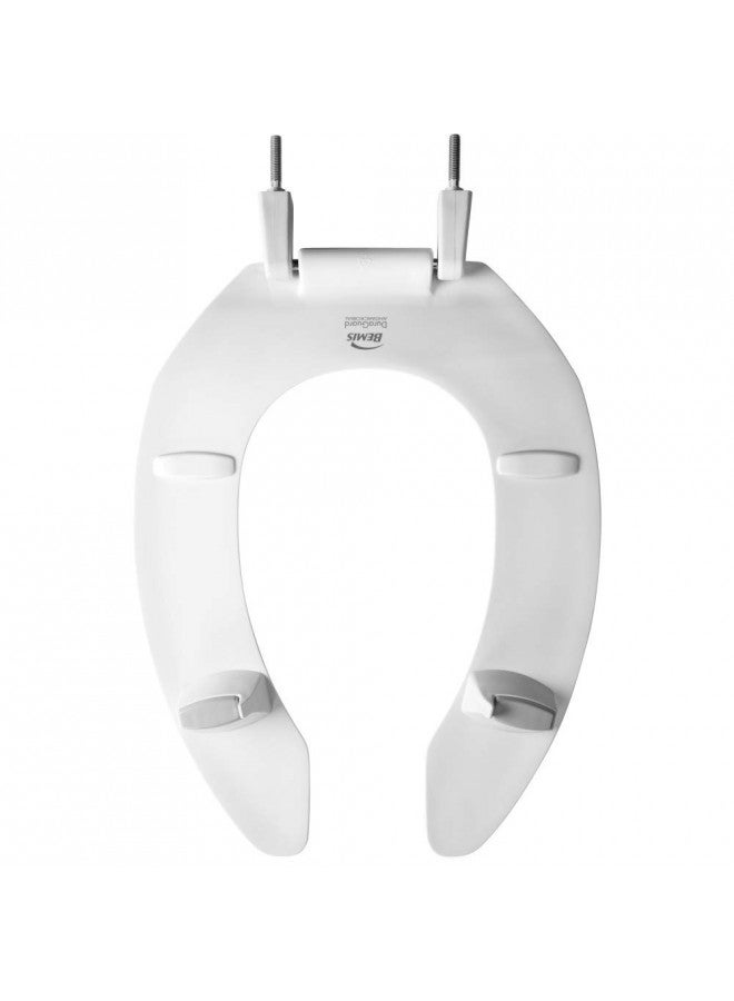 Bemis BEMIS 2L2155T 000 Medic-Aid 2" Lift Raised Open Front Plastic Toilet Seat, ELONGATED, Long Lasting Solid Plastic, White  - Image 3