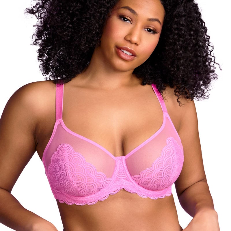 HSIA Minimizer Bras for Women Large Bust Full Coverage Lace Plus Size Bra - Mermaid Scales - Image 2