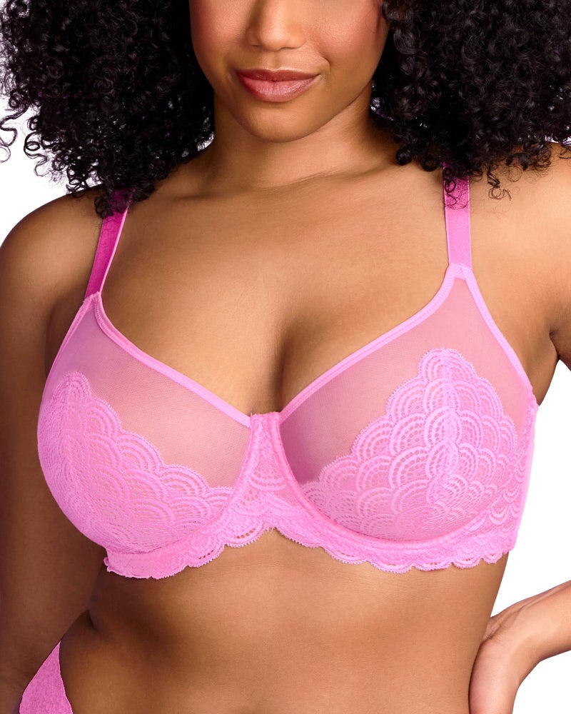 HSIA Minimizer Bras for Women Large Bust Full Coverage Lace Plus Size Bra - Mermaid Scales - Image 1