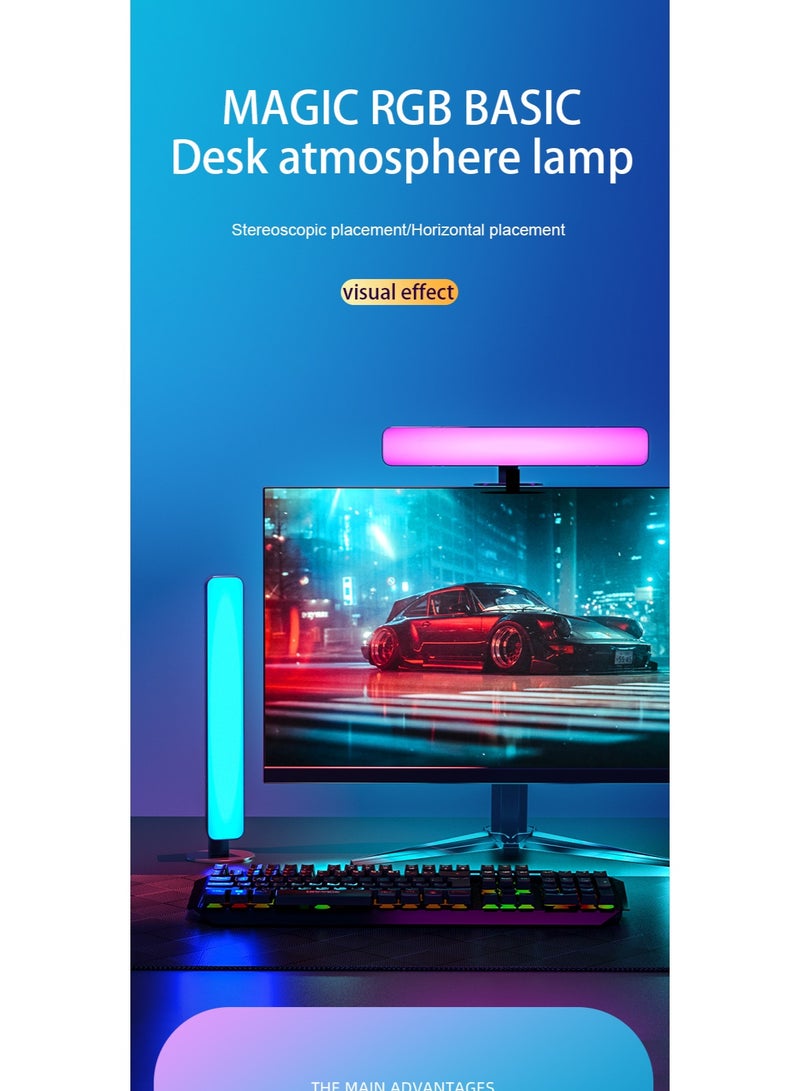 HOMESTAR 2PCS Smart RGB Ambient Light Bars, USB Powered Music Sync RGB Gaming Light 24-Key Remote PC Desktop Lamp Dynamic Lighting For Bedroom & Computer Trendy Decor - Image 2