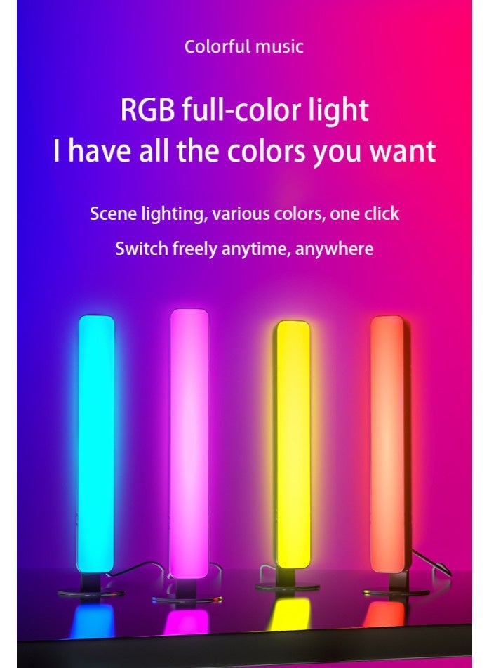 HOMESTAR 2PCS Smart RGB Ambient Light Bars, USB Powered Music Sync RGB Gaming Light 24-Key Remote PC Desktop Lamp Dynamic Lighting For Bedroom & Computer Trendy Decor - Image 4