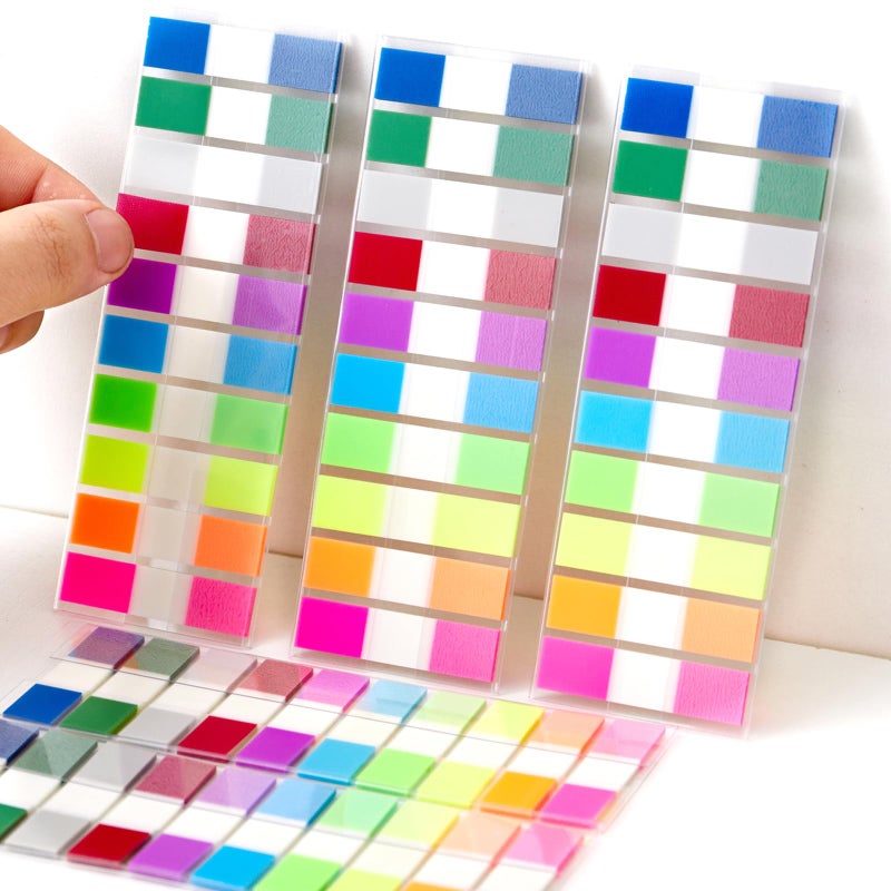 Quellance Sticky Tabs Notes Page Marker - 1000Pcs Transparent Pop Up Writable Colored Book Index Tab Repositionable File Flags Label Self Adhesive Divider Sticker for Notebook Office School Teacher Planner Memo - Image 1