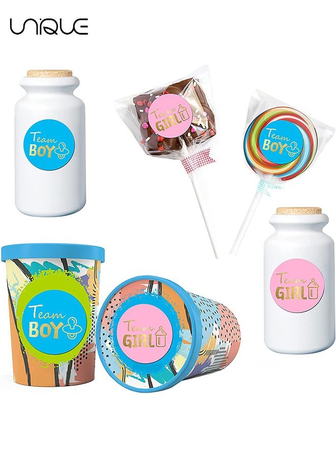 Unique 50 Pcs Gender Reveal Stickers Games Team Boy & Team Girl - Perfect Gender Reveal Party Supplies - Gold Foil Stamping - Easy Peel-Off - for Baby Shower Decorations and Gender Reveal Party Games - Image 4