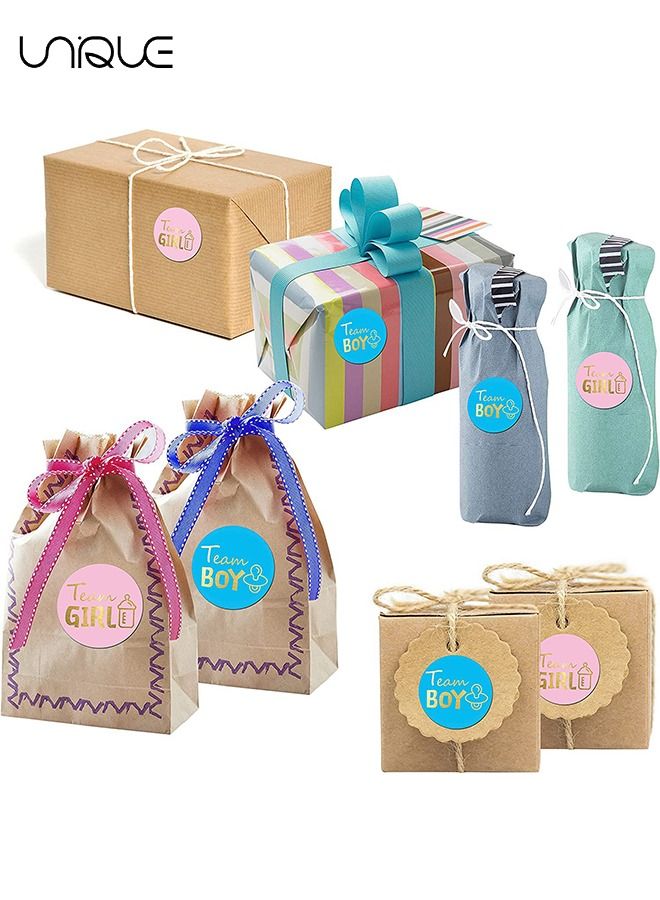 Unique 50 Pcs Gender Reveal Stickers Games Team Boy & Team Girl - Perfect Gender Reveal Party Supplies - Gold Foil Stamping - Easy Peel-Off - for Baby Shower Decorations and Gender Reveal Party Games - Image 5