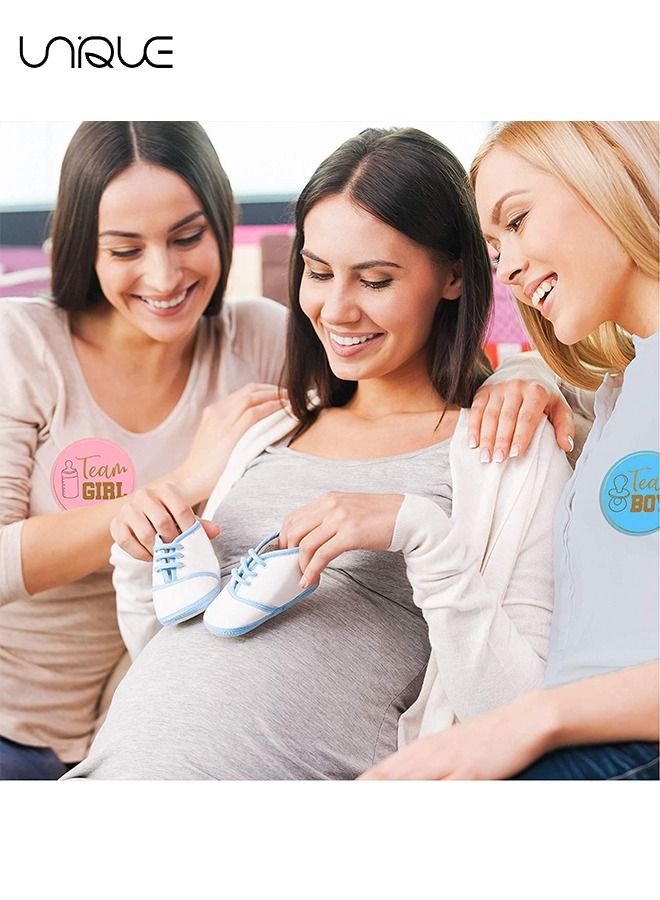 Unique 50 Pcs Gender Reveal Stickers Games Team Boy & Team Girl - Perfect Gender Reveal Party Supplies - Gold Foil Stamping - Easy Peel-Off - for Baby Shower Decorations and Gender Reveal Party Games - Image 3