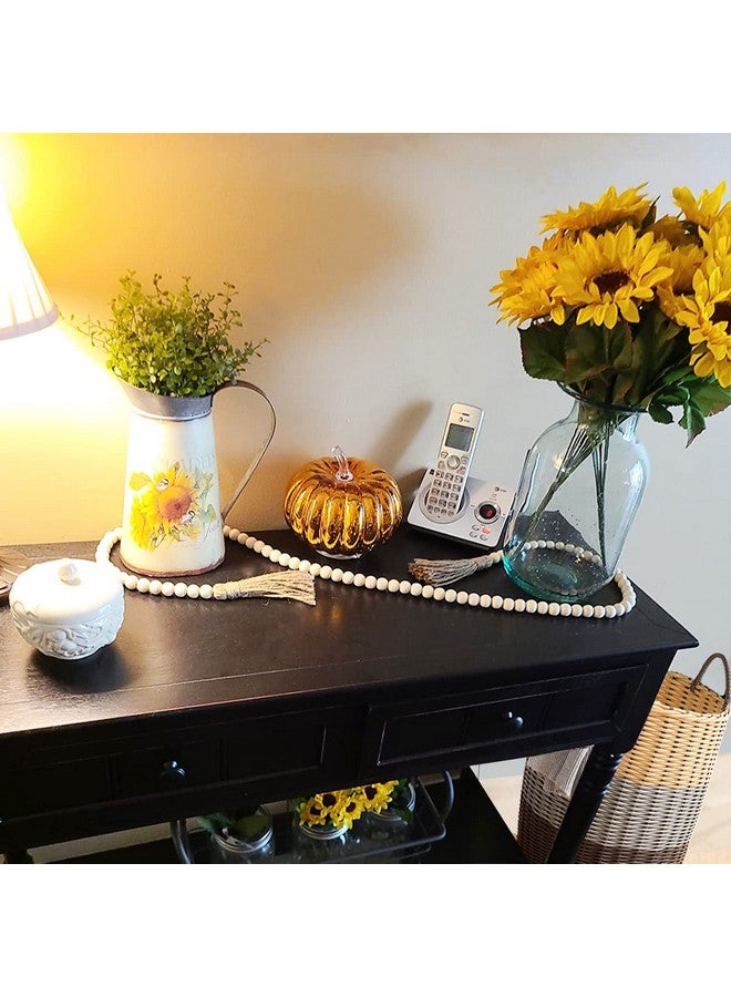 Inshreys 58in Wooden Beads Garland with Jute Tassels Boho Wall Decor Rustic Country Décor Prayer Boho Beads Big Wall Hanging Decor | Home Decor | Wall Hanging Decor | Coffee Table Decor - Image 5