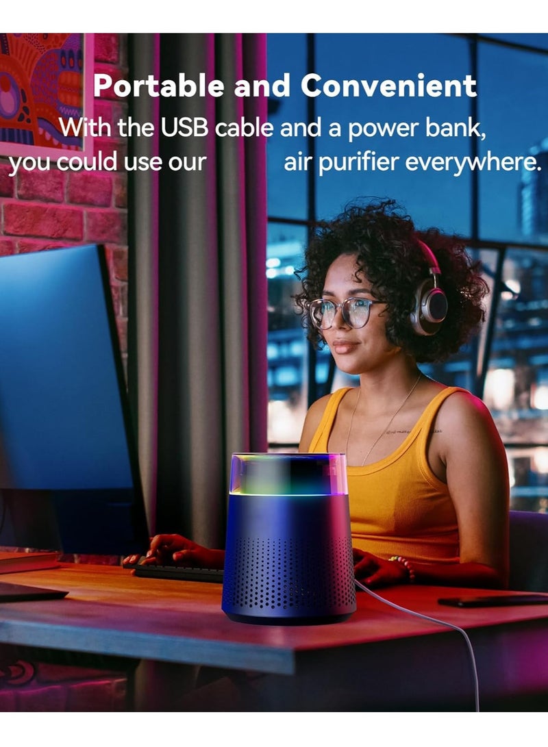 KASTWAVE Quiet H13 True HEPA Air Purifier for Bedroom - 20dB Air Cleaner with Sleep Mode & Colorful Night Light | Removes Pet Dander, Smoke, Dust, Mold, Hair, & Allergies Ideal for Home, Office - Image 3