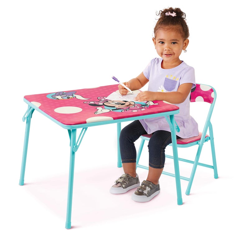Minnie Jakks Pacific Minnie Jr Activity Table Set with One Chairs ,Teal and Red - Image 1