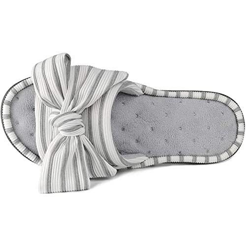 ULTRAIDEAS Women's Eurytides Slide Slippers Memory Foam House Shoes, Light Grey, 9-10 - Image 5