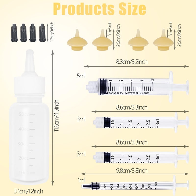Xuanda Mini Pet Feeding Bottle and Syringes with Nipples for Small Cat Dog Animals,Kittens, Puppies, Rabbits, Small Animals, Squirrel (Model 5) - Image 2
