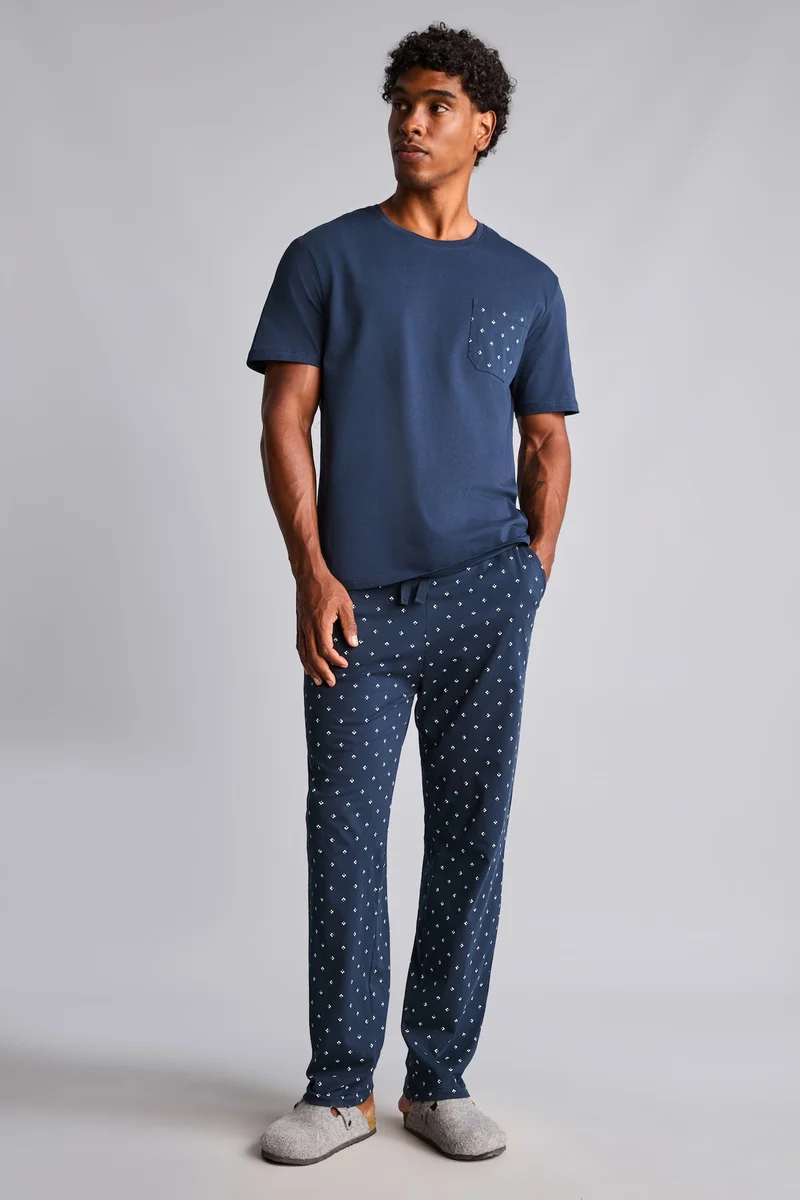 Defacto 100% Cotton New Regular Fit 2 Piece Pyjama Set