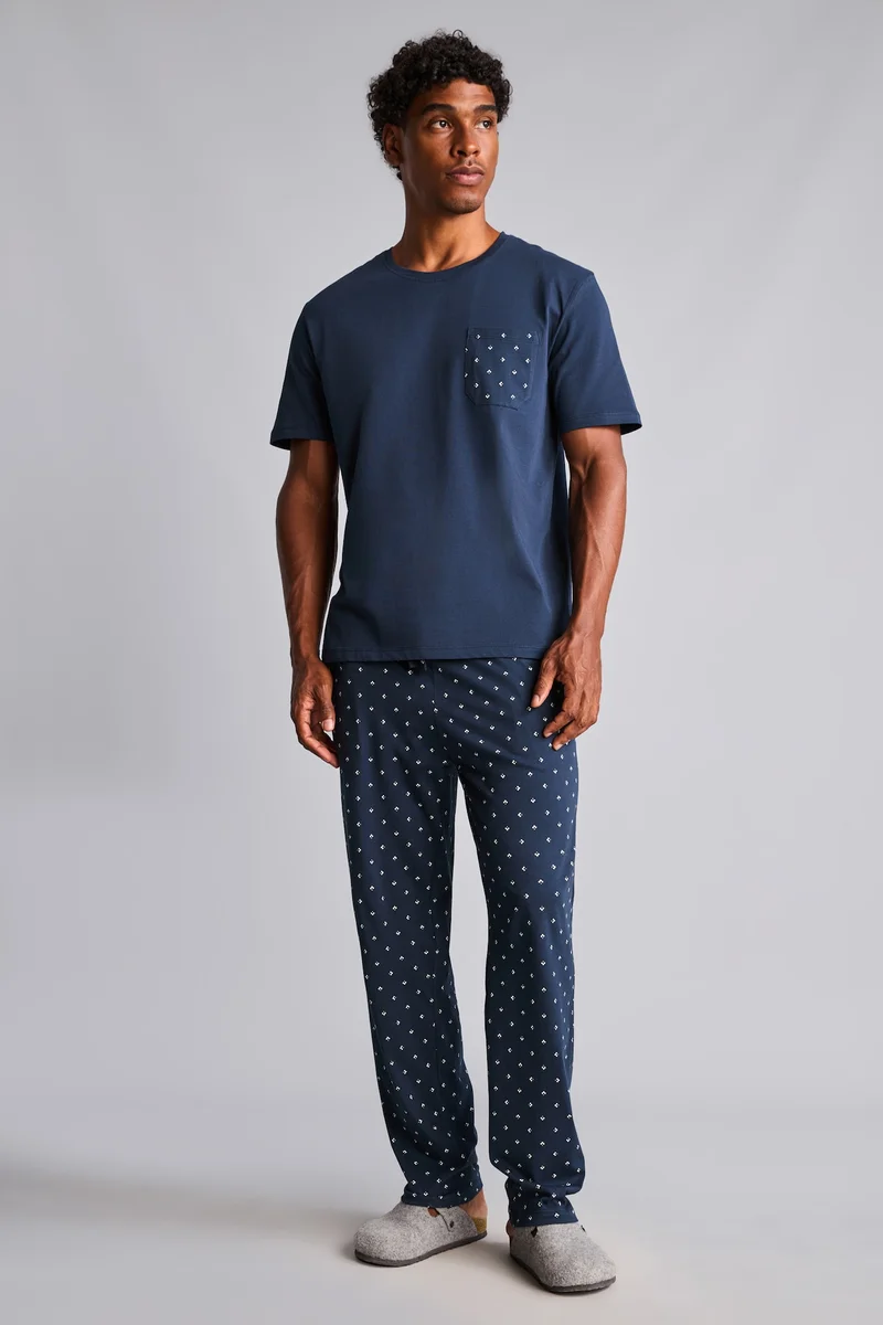 Defacto 100% Cotton New Regular Fit 2 Piece Pyjama Set