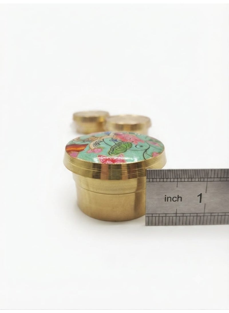 Kumkum Holder with Cow Design Lid -Screw Type - Image 4