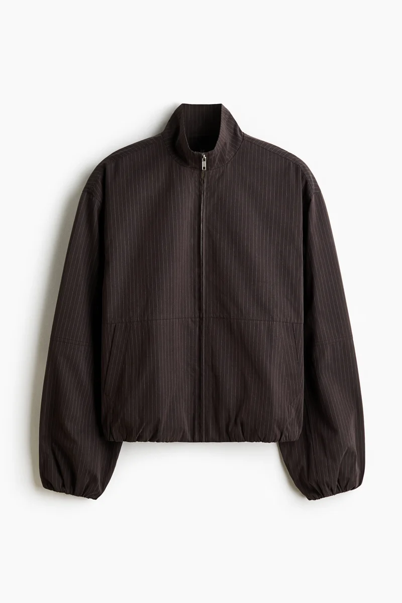 Twill zip-through overshirt