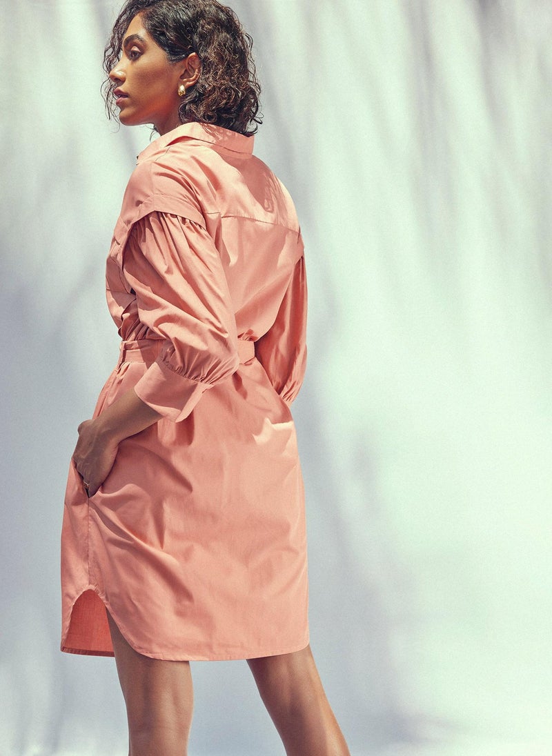 The Label Life Rust Voluminous Sleeves Dress – Chic & Flowy - Image 5