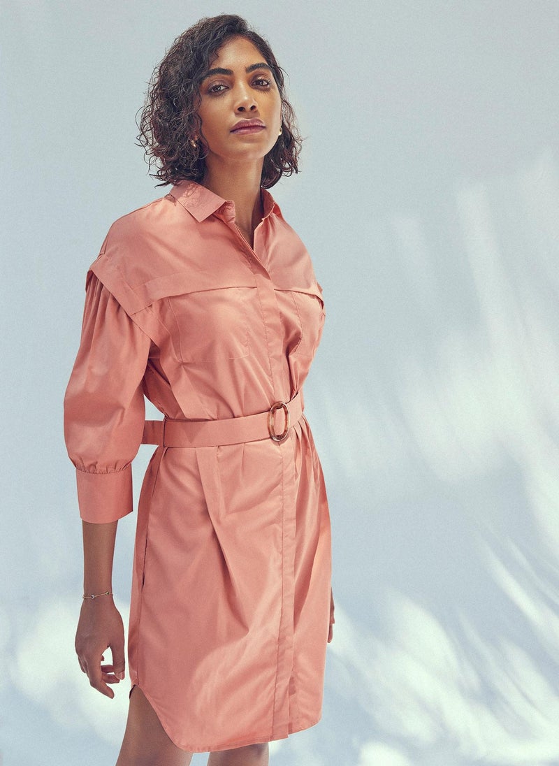 The Label Life Rust Voluminous Sleeves Dress – Chic & Flowy - Image 3