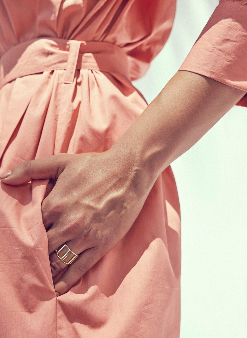 The Label Life Rust Voluminous Sleeves Dress – Chic & Flowy - Image 4