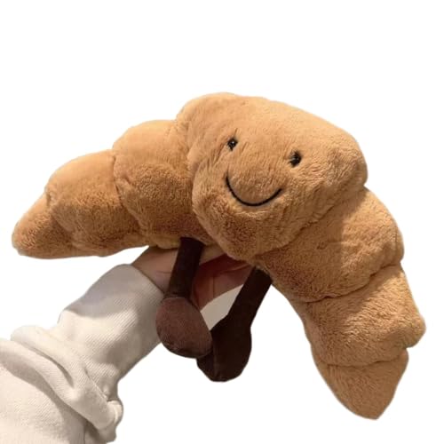 EASELR WeightedPlush 9 Croissant Plush Cute Smile Croissant Bread Pillow Stuffed Animals Funny Soft Food Plushies Toy for Gifts for Kids Birthday - Image 1