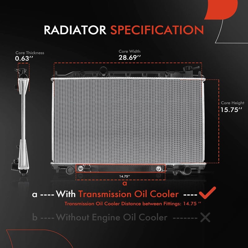 A-Premium Radiator for Nissan Maxima 2007-2008 3.5L - Image 2
