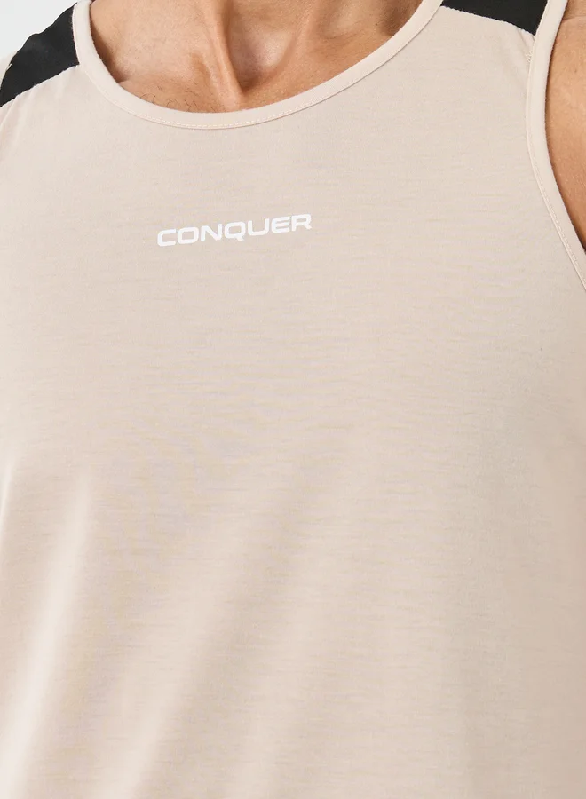 ستايلي Styli Color Block Training Vest with Minimal Print Detail