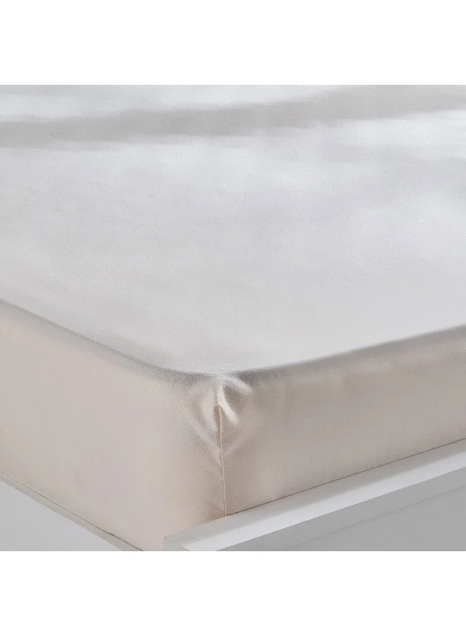 Home Box Derby Solid Microfiber Queen Fitted Sheet - 150x200+25 cm