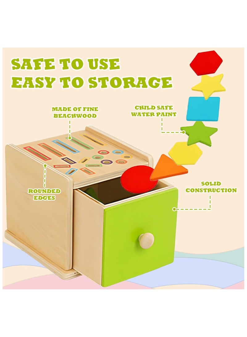 سوفام 3 في 1 ألعاب مونتسوري لمدة 1-3 سنوات، ألعاب فرز الألوان الخشبية، لعبة صندوق درج خشبي للأطفال، أنشطة التعليم قبل المدرسة الألعاب التعليمية المطابقة، الألعاب الحسية للأطفال 1-3 - Image 3