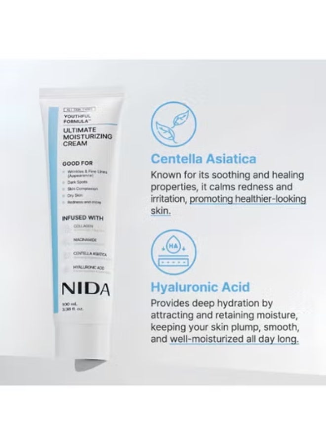 نيدا صيغة شبابية™ كريم ترطيب نهائي | سنتيلا أسياتيكا ، نياسيناميد ، حمض الهيالورونيك ، كولاجين | التجاعيد ، الخطوط الدقيقة ، البقع الداكنة ، جفاف الجلد ، الاحمرار | 3.38 أوقية سائلة ، 100 مل - Image 2
