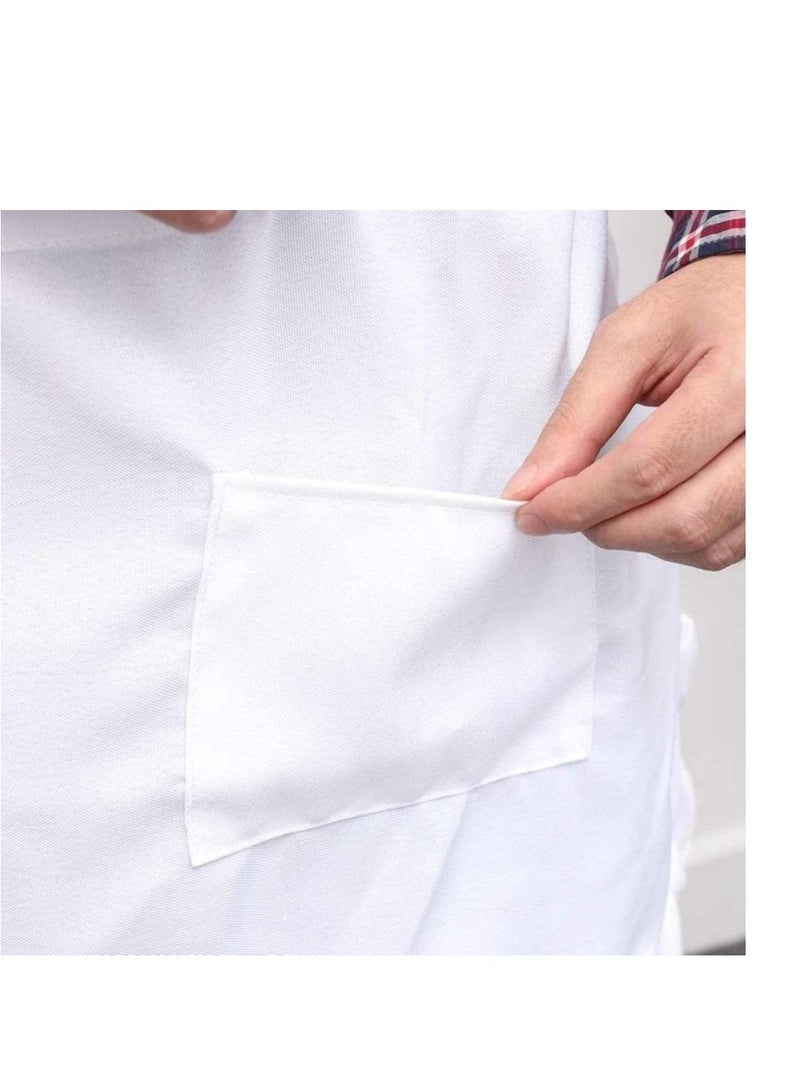 SYOSI White Waist Apron Half Apron Kitchen Half Waist Apron Ruffle Chef Work Bib Maid Apron Dress Bistro Server Aprons for Waitress Cosplay Costume - Image 3