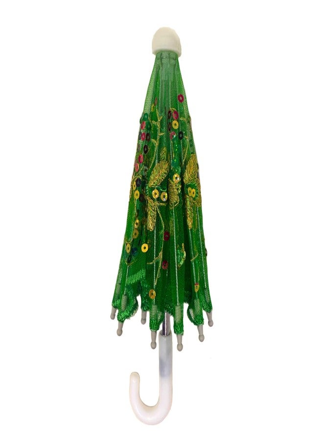 ذاي كوليكتبلز مجموعة THY COLLECTIBLES من 6 مظلات صغيرة من الدانتيل مزينة بالترتر - مظلات صغيرة رقيقة مزخرفة لحفلات الزفاف، وحفلات استقبال المولود، والحفلات والمناسبات - قطر 11.6 بوصة (أخضر) - Image 5