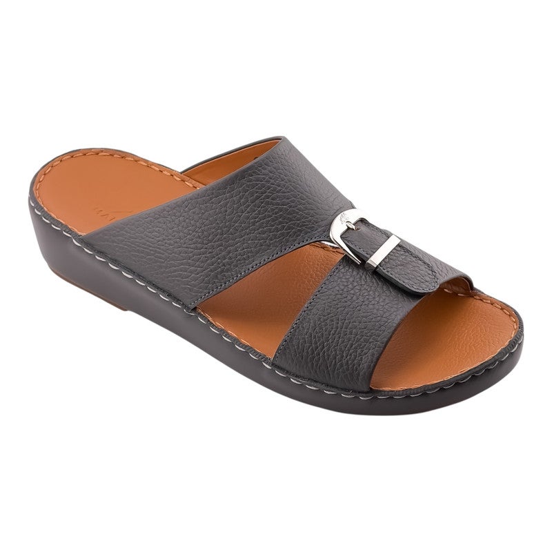 AET A E T Handmade Arabic Sandals For Men | Outdoor Mens Slippers | Everyday Flip Flops Open Toe | Arabic Genuine Milled Leather With Buckle|New Arabic Design | Tan Footbed | Comfortable & LightWeight - Image 1