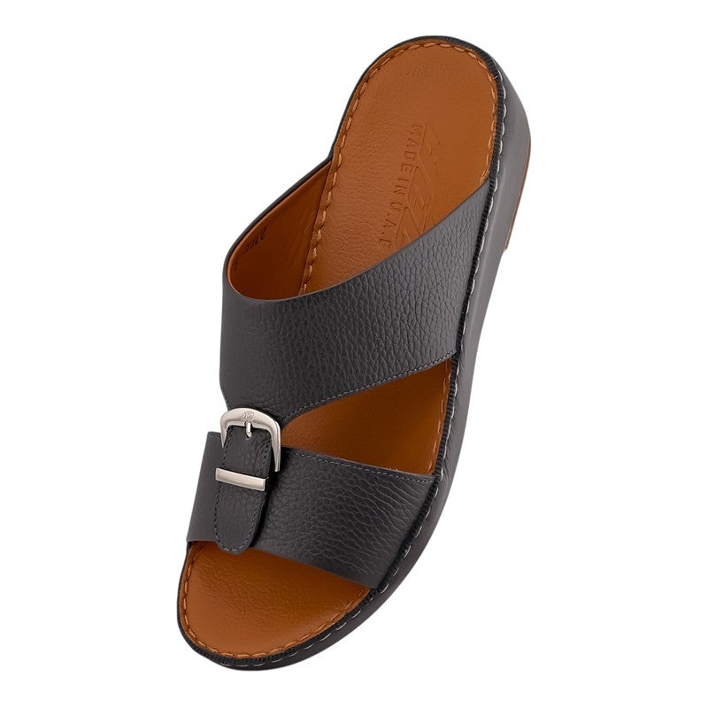 AET A E T Handmade Arabic Sandals For Men | Outdoor Mens Slippers | Everyday Flip Flops Open Toe | Arabic Genuine Milled Leather With Buckle|New Arabic Design | Tan Footbed | Comfortable & LightWeight - Image 3