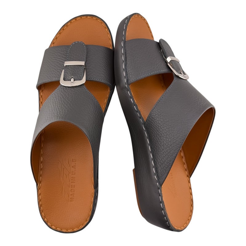 AET A E T Handmade Arabic Sandals For Men | Outdoor Mens Slippers | Everyday Flip Flops Open Toe | Arabic Genuine Milled Leather With Buckle|New Arabic Design | Tan Footbed | Comfortable & LightWeight - Image 2