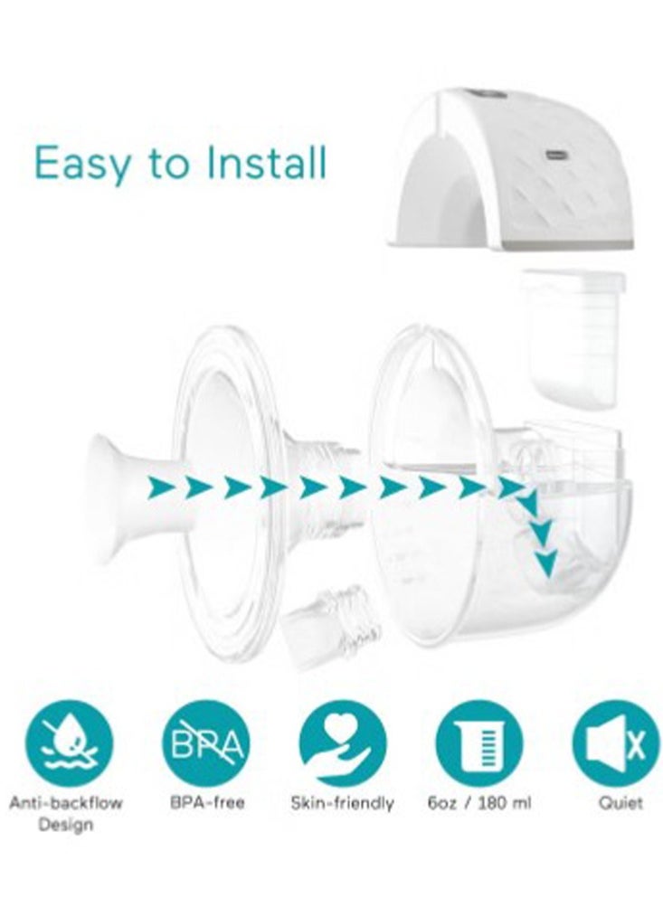 ibsun Portable Hands Free Electric Breast Pump Wearable, 338mm Hg Strong Suction, Low Noise With 4 Modes 9 Levels, Smart Display, 21/24/28mm Insert, 1 Pack  - Image 5