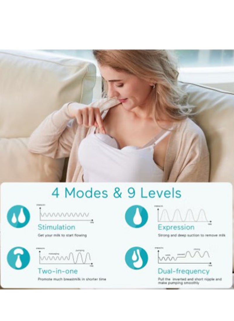 Portable Hands Free Electric Breast Pump Wearable, 338mm Hg Strong Suction, Low Noise With 4 Modes 9 Levels, Smart Display, 21/24/28mm Insert, 1 Pack - pzsku/ZC8175BF335EF1B5F16FAZ/45/_/1740585717/9e9b19cc-8ac4-4b5f-959a-757d98ef0cb6