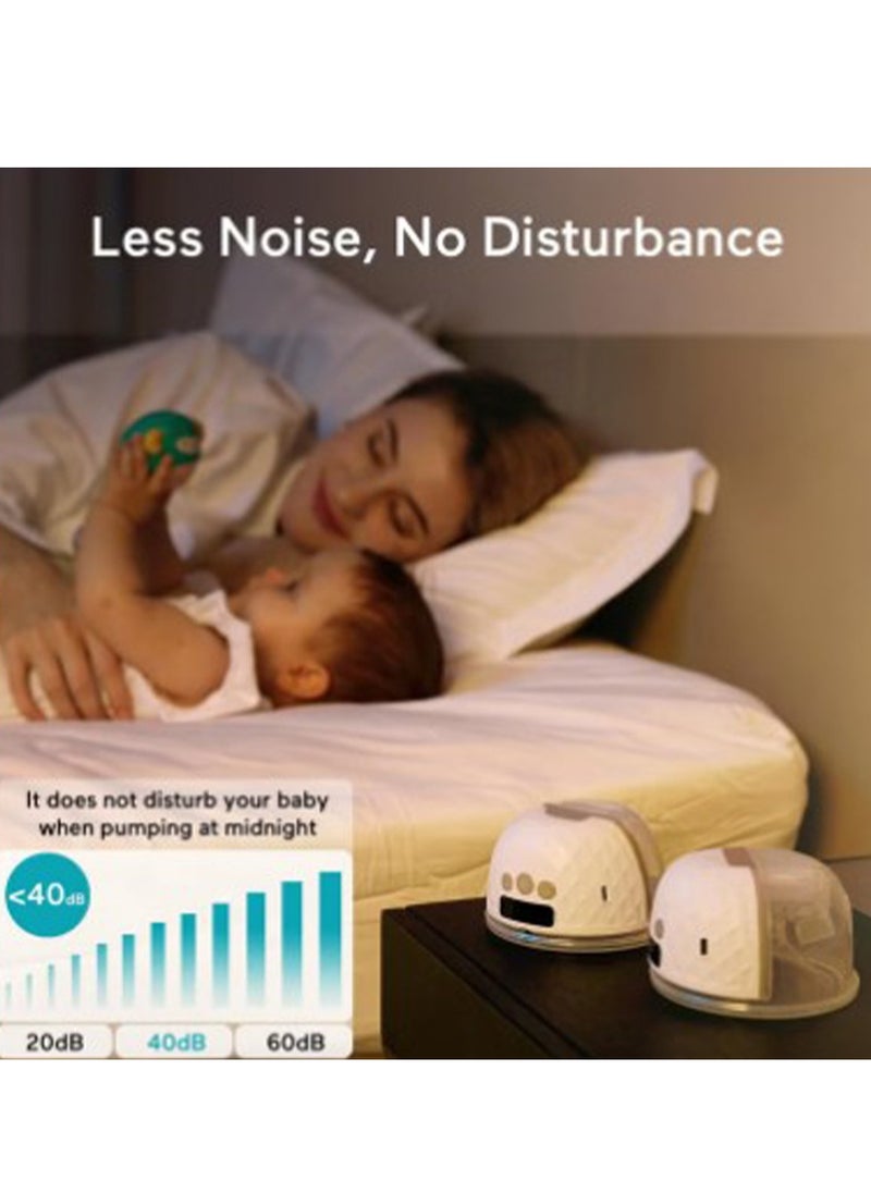 ibsun - Portable Hands Free Electric Breast Pump Wearable, 338mm Hg Strong Suction, Low Noise With 4 Modes 9 Levels, Smart Display, 21/24/28mm Insert, 1 Pack - Image 1