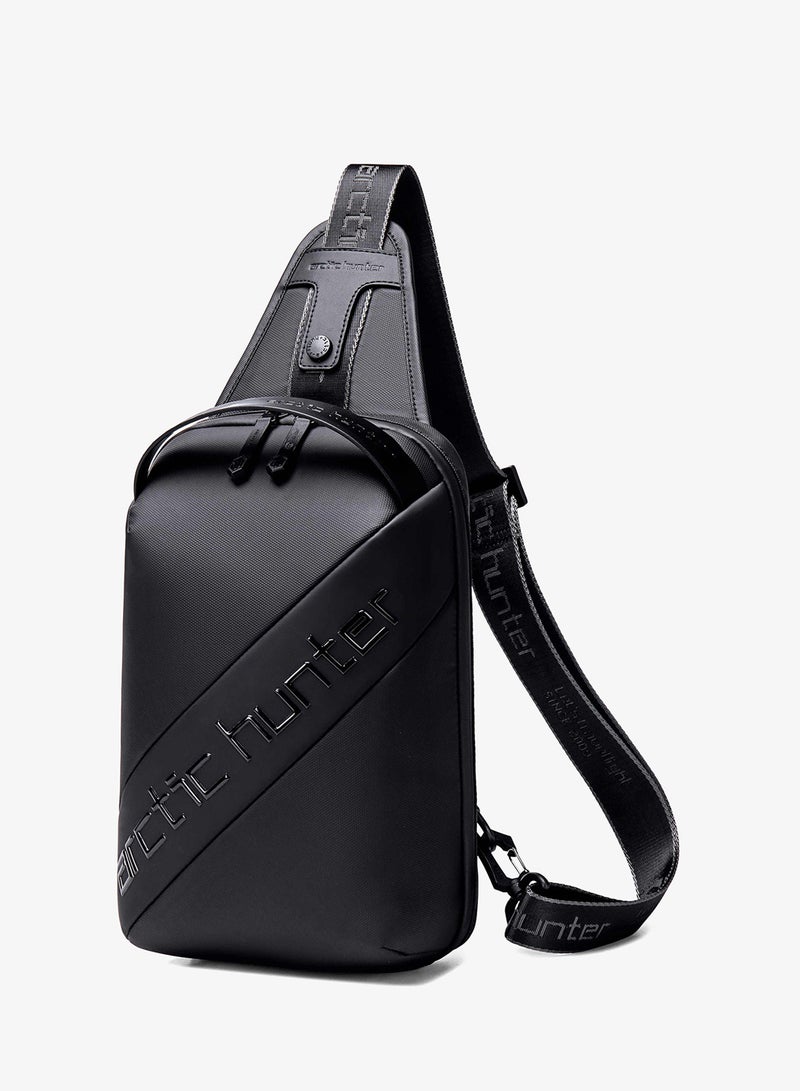 ARCTIC HUNTER Fashion Crossbody Bag Water Resistant 180° Degree Opening Anti-Theft Polyester Chest Bag for Business Travel, XB00121, Black - Image 1