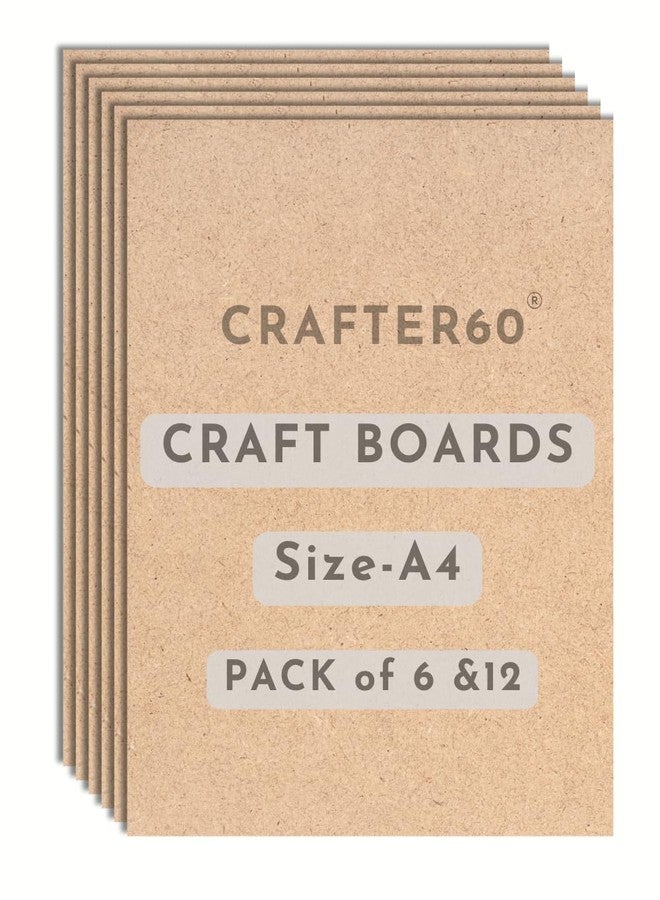 CRAFTER60 A4 MDF Boards for Painting – 11x8 Inch, 3.5mm Thickness – Pack of 6 | Unfinished Craft Sheets for DIY, Resin Art, Dot Mandala, Decoupage, Acrylic Painting & Kids Projects
