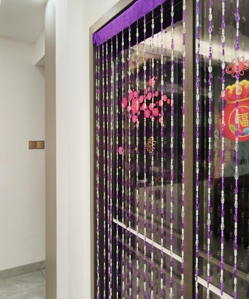 ave split Beaded Curtain Doorways Acrylic Hanging Door Beads String Curtains Tassel Room Divider Screen Decor for Doorway Window Living Room Wedding (1, Purple, 39 inch x 78.7 inch), ES041 - Image 4