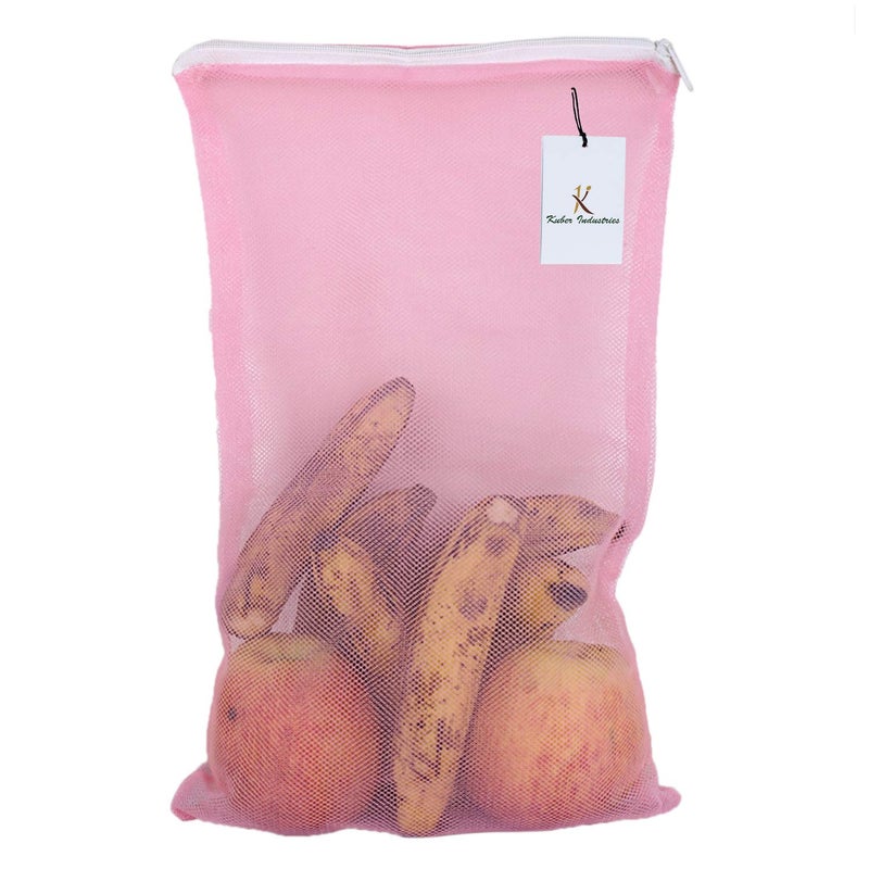 Kuber Industries Reusable Mesh Fridge Bag|Plain Design With Microfiber Material|Zipper Plus Handy (Assorted) (Pack of 6) - Image 5