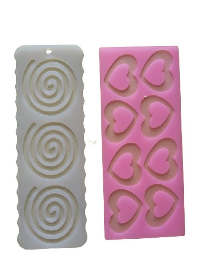 SHOAIB Chocolate GARNISHING Mould for Cake Heart Shape and Round Shape - Image 1