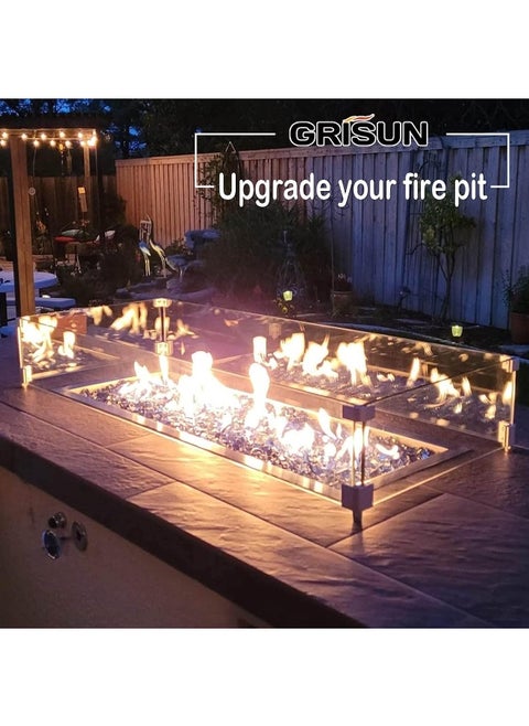 Grisun  Rectangular Stainless Steel Drop-In Fire Pit Kit