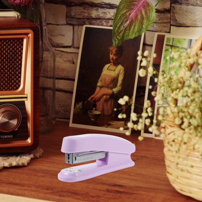 Heavy Duty Metal Portable Desk Stapler Compact Lavender Purple For Office Home Students - Image 4