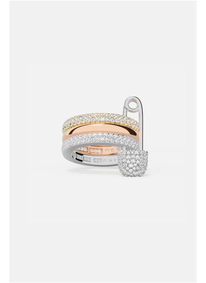 MONACO - APM Love, Smile, Bonheur Triple Hoop Safety Pin Ring - Image 1