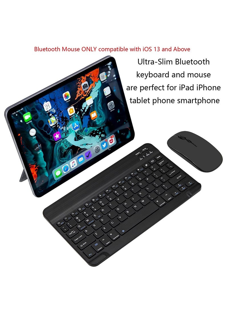 BORTONY Wireless Bluetooth Keyboard and Mouse, Ultra-Slim Keyboard and Mouse Combo Rechargeable Portable Wireless Keyboard Mouse Set for iPad,iPhone 13 & Above Galaxy Tablet Smartphone Android Tablet - Image 2