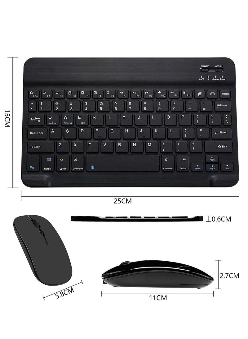 BORTONY Wireless Bluetooth Keyboard and Mouse, Ultra-Slim Keyboard and Mouse Combo Rechargeable Portable Wireless Keyboard Mouse Set for iPad,iPhone 13 & Above Galaxy Tablet Smartphone Android Tablet - Image 4