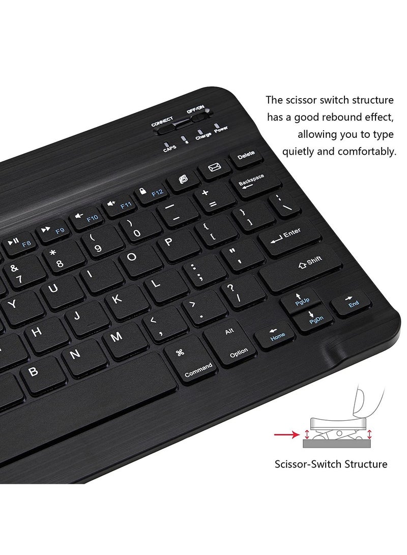 BORTONY Wireless Bluetooth Keyboard and Mouse, Ultra-Slim Keyboard and Mouse Combo Rechargeable Portable Wireless Keyboard Mouse Set for iPad,iPhone 13 & Above Galaxy Tablet Smartphone Android Tablet - Image 5