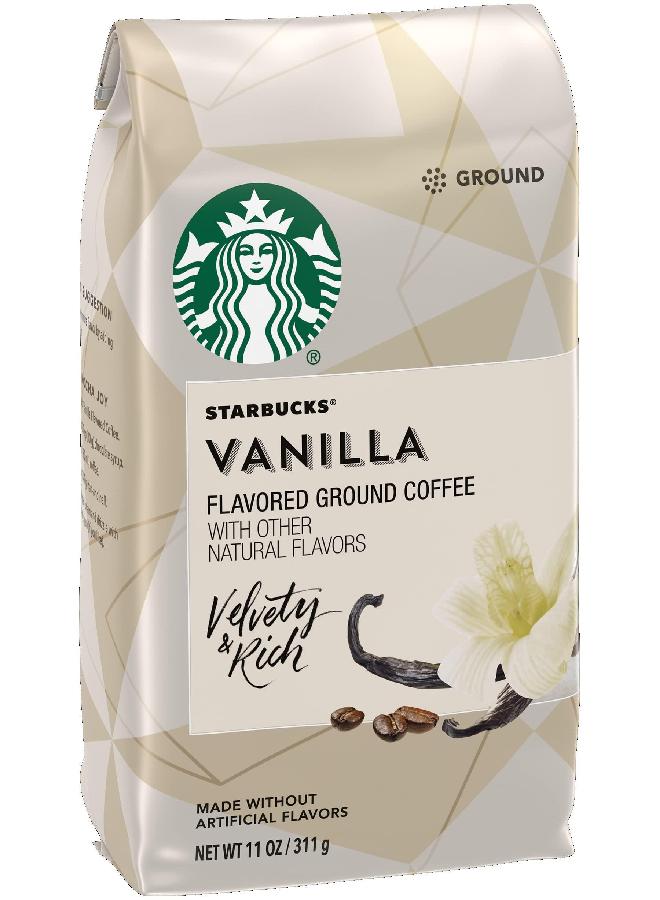Starbucks Flavored Ground Coffee, Vanilla Flavor, Velvety & Rich, Made without Artificial Flavors, FlavorLock Packaging, 11-Ounce Bag (Pack of 2 Bags) - Image 3